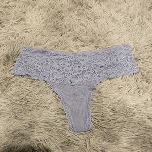 Aerie Blue Lace Thong Small